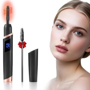 Heated Eyelash Curlers - Rechargeable Electric Eyelash Curler with 4 Heat Settings,Long-Lasting Curling Tool Includes Eyelash Brush,LED Display,Best for Women's Makeup (Black)