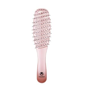 CALISTA Smooth Brush - Vented Design, Flexible Bristles for Wet & Dry Hair | Ergonomic, Detangles Without Pulling | Pain-Free Grooming | All Hair Types (Pink)