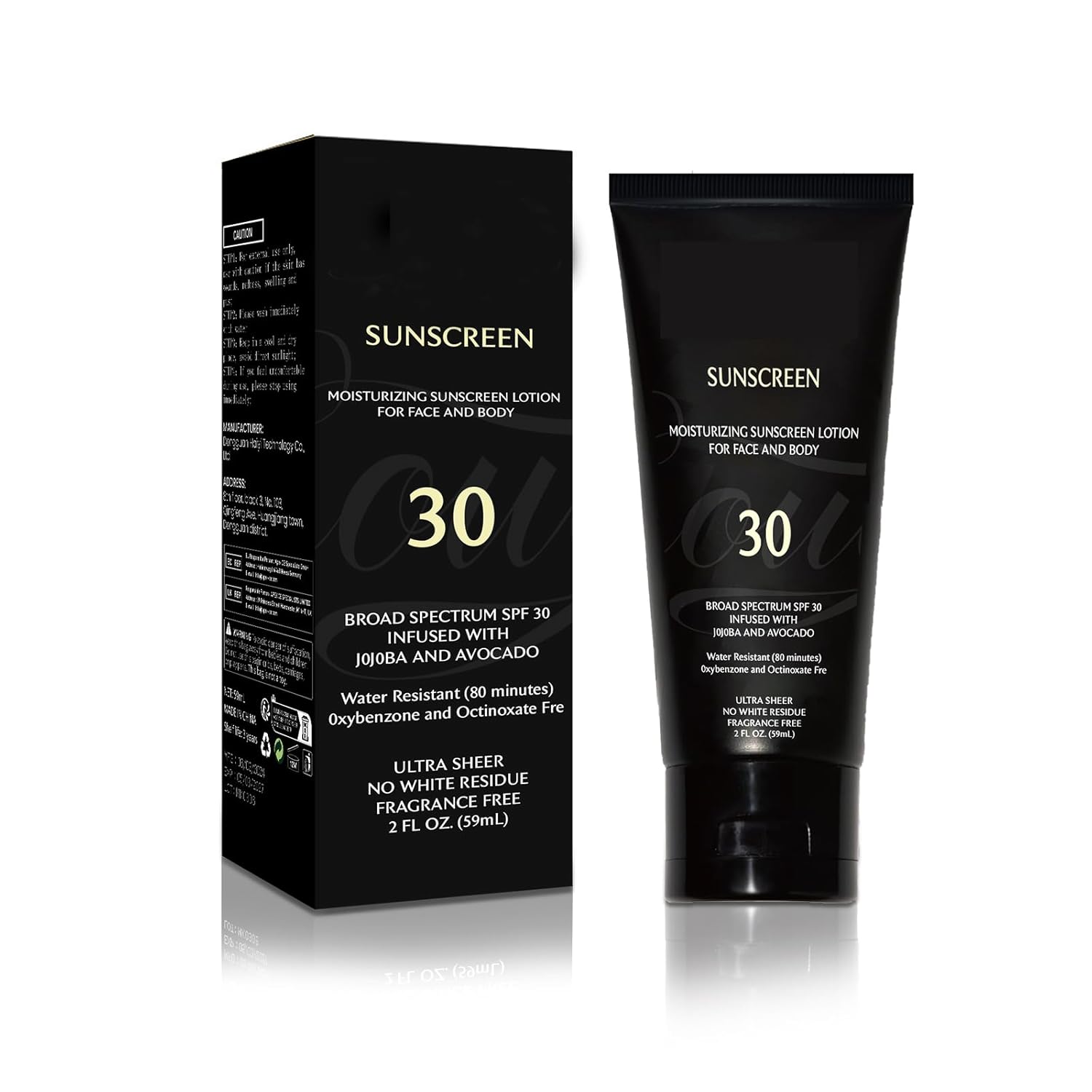 Sunscreen Black Girl (2 Fl. Oz), Face & Body Moisturizing Sunscreen Lotion SPF 30, For Melanin Rich Skin,No White Residue,1 PCS