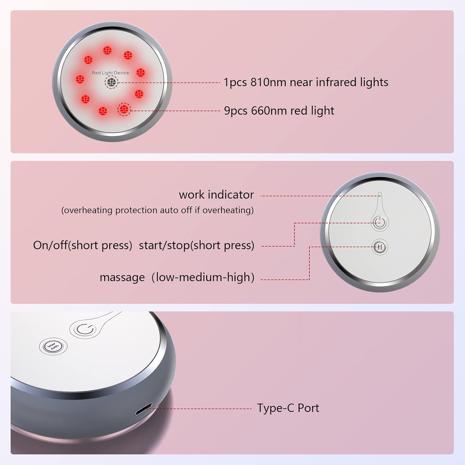 Cold Laser Therapy Device for Body, Infrared Wearable Red Light Portable Body Massager with 660nm and 810nm for Wrists, Knees, Ankle Pain Relief - Image 5