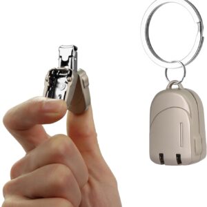Portable Folding Mini Nail Clippers,All Metal Compact Small Nail Trimmers with Backpack Patterns,Stainless Steel Nail Clippers Keychain Accessories for Travel,Keychain Nail Clipper