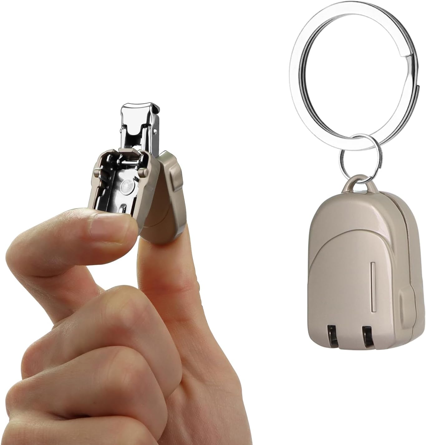 Portable Folding Mini Nail Clippers,All Metal Compact Small Nail Trimmers with Backpack Patterns,Stainless Steel Nail Clippers Keychain Accessories for Travel,Keychain Nail Clipper
