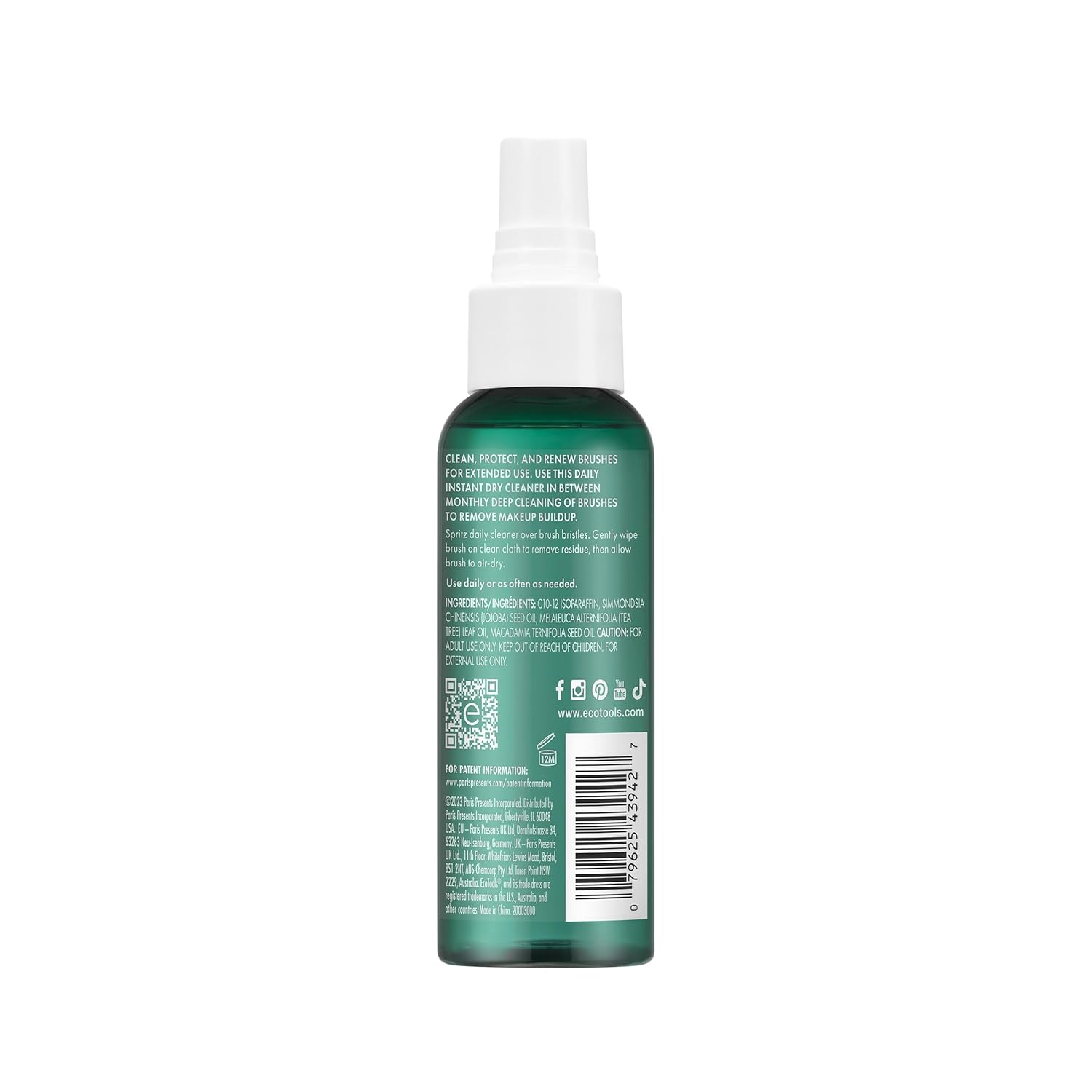 EcoTools Daily Makeup Brush Cleanser Spray, Quick Drying, Fragrance Free & Dermatologist Tested, Travel Size, TSA Approved, Cruelty-Free & Vegan 3 fl oz./89 ml. Bottle - Image 9