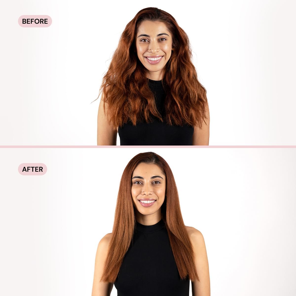 L'ANGE HAIR Le Vite Curve Ceramic Straightening Brush | Heated Straightener Flat Iron for Smooth, Anti Frizz Hair | for All Hair Lengths | Hot Styling Brush for Effortless Straightening (Blush) - Image 3