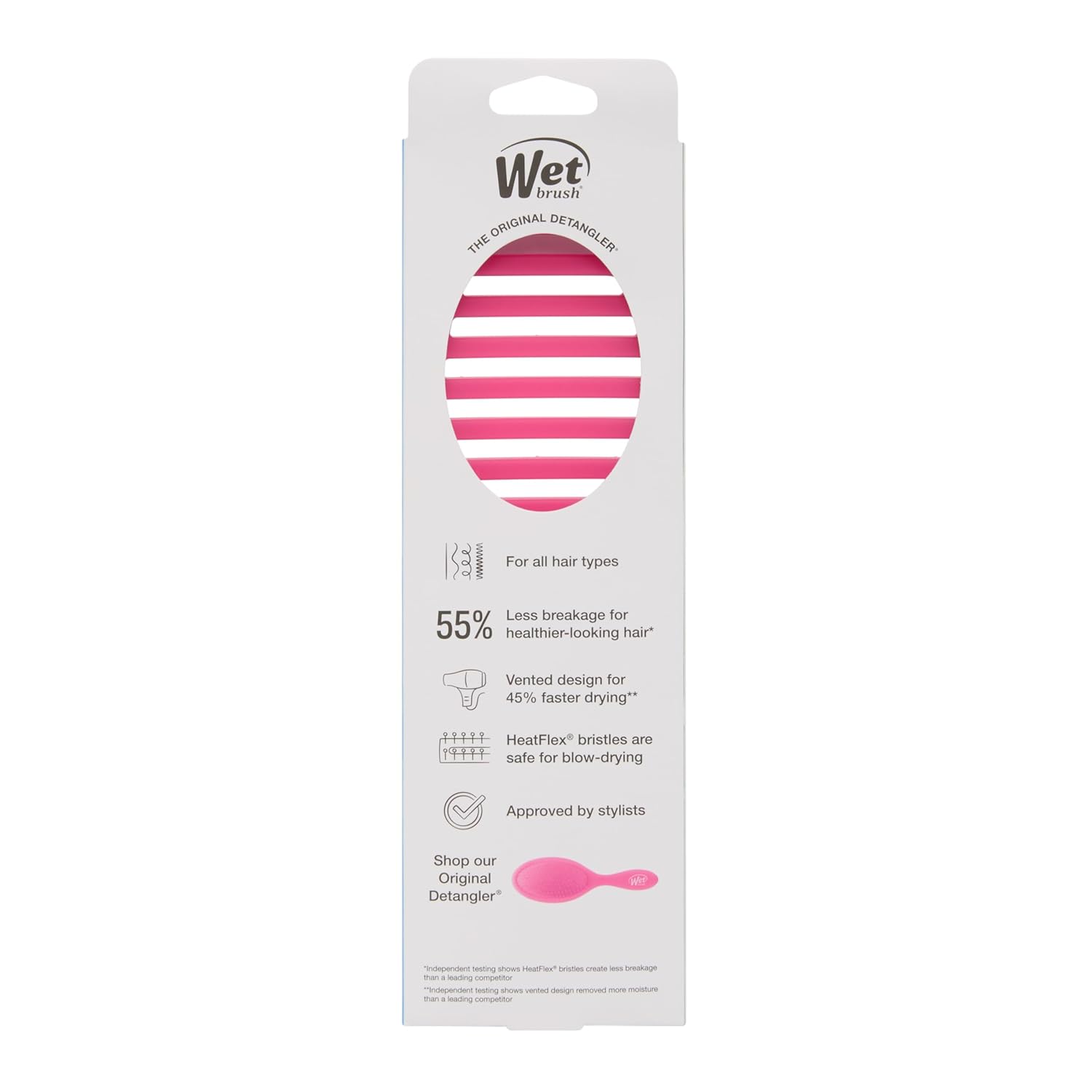 Wet Brush Speed Dry Hair Brush, Pink Frost - Vented Design & Soft HeatFlex Bristles Are Blow Dry Safe - Ergonomic Handle Manages Tangles - Pain-Free Hair Accessories - Image 12