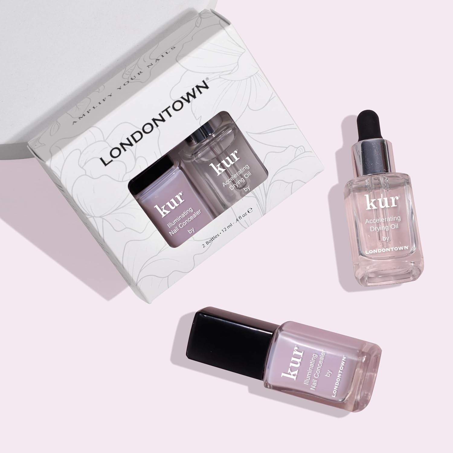 LONDONTOWN Perfect In A Pinch - Pink Nail Concealer and Accelerating Drying Oil Nail Polish Manicure Set, .40fl oz - Image 3