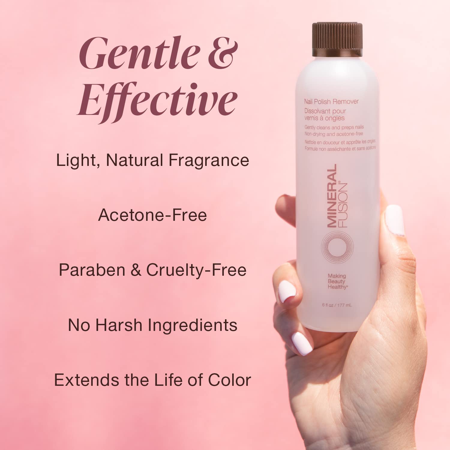 Mineral Fusion Nail Polish Remover, Acetone-Free & Non Drying for Regular & Shellac Nail Polishes, 6 Ounce - Image 6