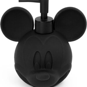 Jay Franco Disney Mickey Mouse Soap Dispenser - Black Resin Lotion Pump - Bathroom Décor