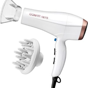 Conair Double Ceramic Hair Dryer with Diffuser | Blow Dryer with Ionic Conditioning | Includes Diffuser and Concentrator | Amazon Exclusive