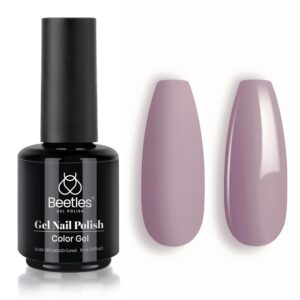 Beetles Grey Gel Nail Polish, 1Pcs 15ml Nude Angelina Grey Purple Gel Polish Soak Off UV LED Lamp Nail Art Salon DIY Design at Home Manicure Gifts for Women