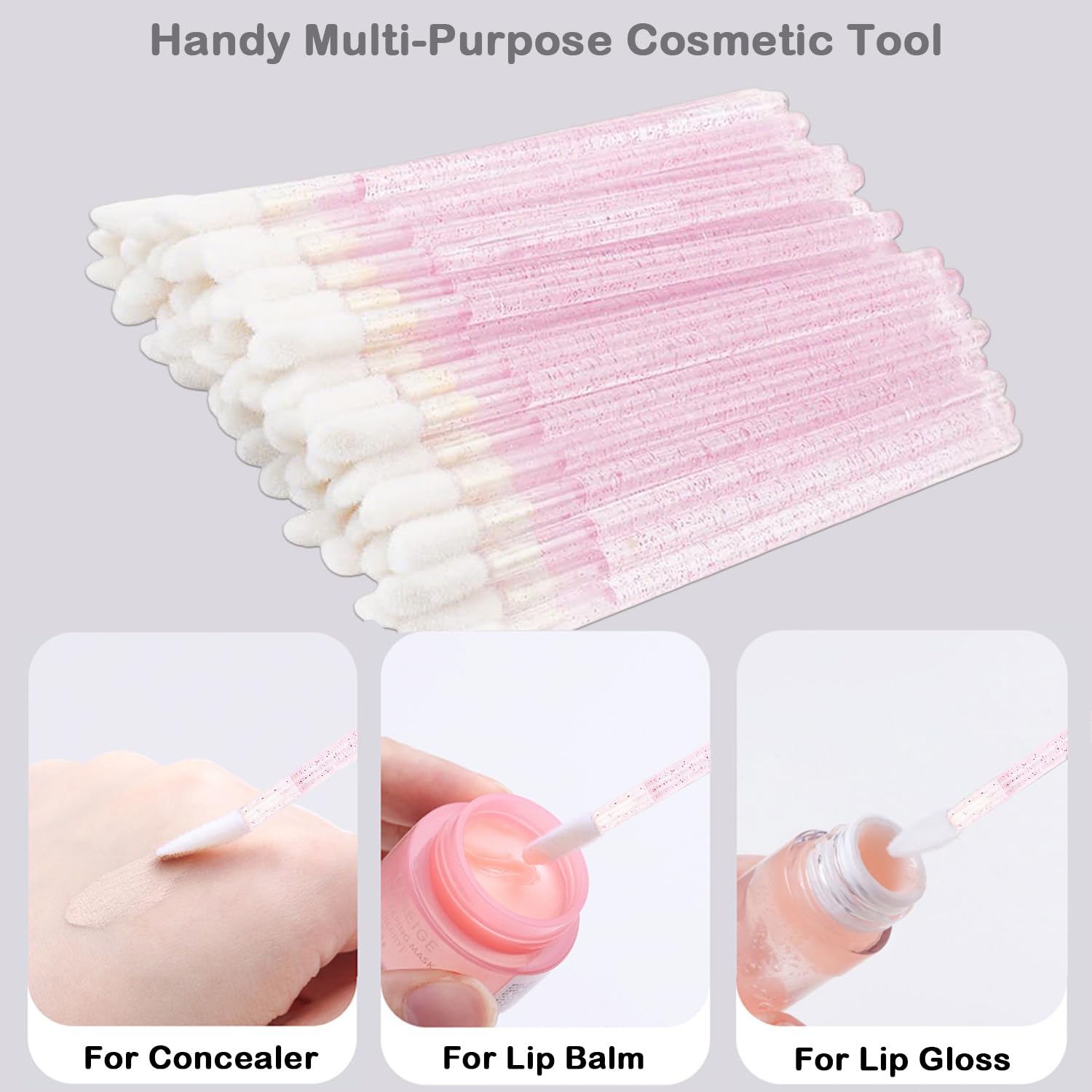 200Pcs Eyelash Extension Kit, Lash Spoolies Extension Supplies Eyebrow Brush Mascara Wands Lip Brushes Applicators Disposable Micro Swab Brushes for Lash Extensions Brow Lamination Kit, Crystal Pink - Image 4
