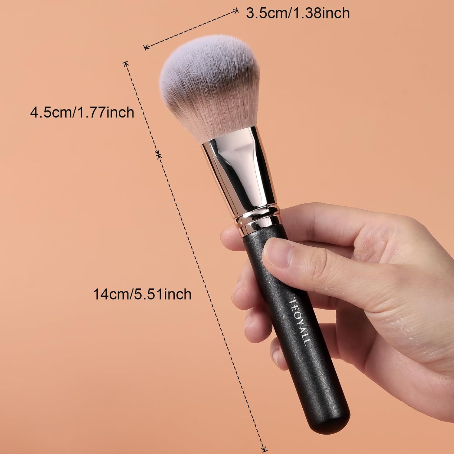 TEOYALL Setting Powder Brush, Ultra Plush Fluffy Synthetic Bristles Makeup Buffing Brush for All-Over Application With Bronzer Foundation - Image 5
