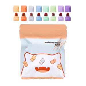 8 Pcs Mini Candy Matte Lipstick Set Velvet Lipstick Set Nonstick Cup Easy To Color Long-lasting Waterproof Swab Lipstick Makeup Gift Set