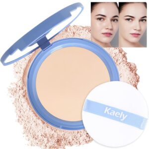 evpct Oil Control Pressed Face Powder Compact for Women, Translucent Setting Powder Makeup Foundation for Women, Waterproof Long Lasting Lightweight, polvo compacto de maquillaje, 10 Porcelain
