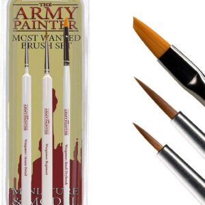 Miniatures Paint Brush Set of 3 Miniature Paint Brushes - Insane Detail, Regiment and Small Drybrush - Quality Detail Brush Set Handmade in Europe - Wargamer Most Wanted Brush Set by The Army Painter