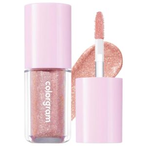 COLORGRAM Milk Bling Shadow 13 Spring Pink Ending | Pigmented Glistening Liquid Glitter Eyeshadow, Long-lasting Shimmer to Matte, Infused with different sized Glittery Pearls