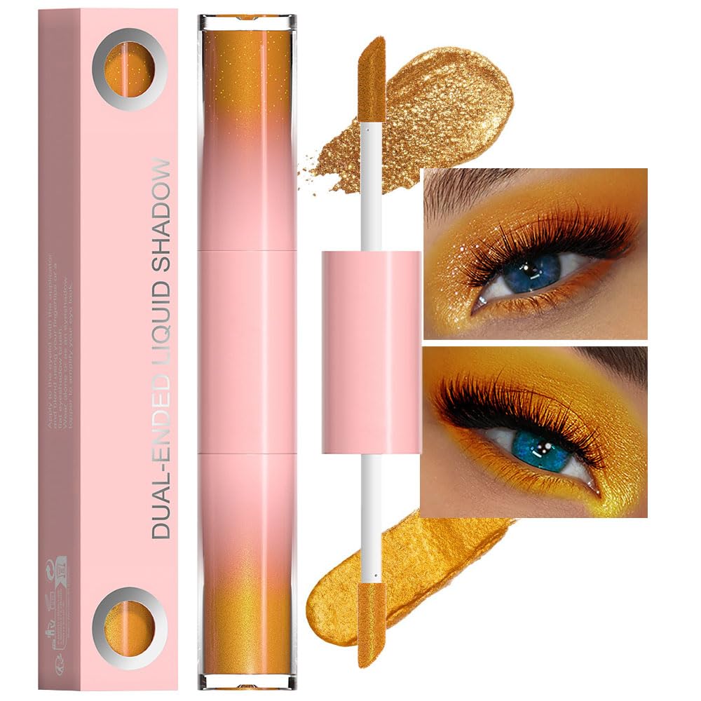 evpct Dual-Ended Shimmer to Glitter Liquid Eyeshadow, Shimmer Glitter eyeshadow makeup in one stick, Easy Style Formula Waterproof & Long Lasting Eye Shadow, 03#