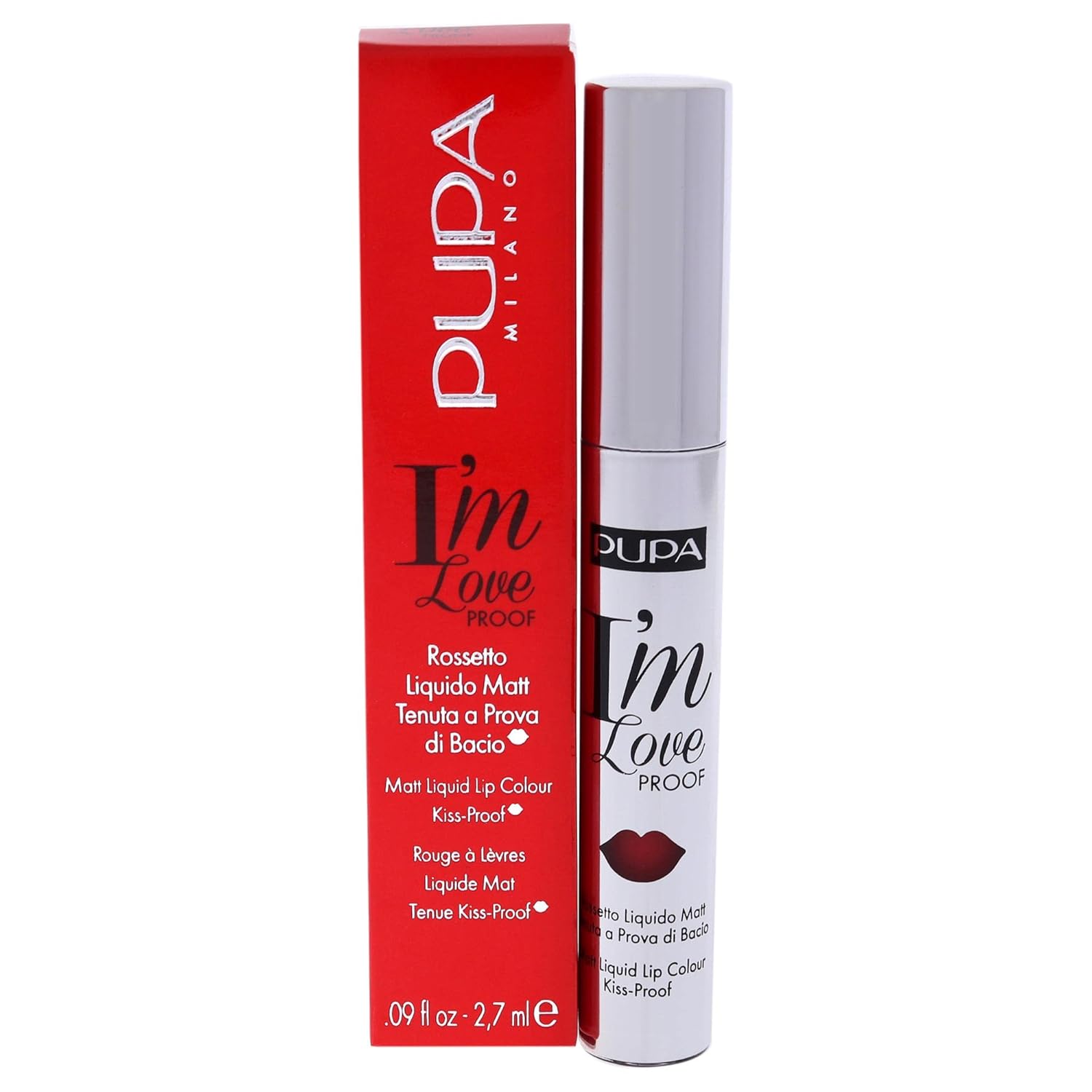 Pupa Milano I Am Love Proof Matt Liquid Lip Color - 009 Red Pop for Women - 0.09 oz Lipstick