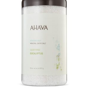 AHAVA Dead Sea Mineral Bath Salt- Intense Relaxation for Body & Mind, Elevates Moisture, Softens & Eases Sore Muscles, Enriched by Exclusive Dead Sea Salt & Osmoter blend, 32 oz
