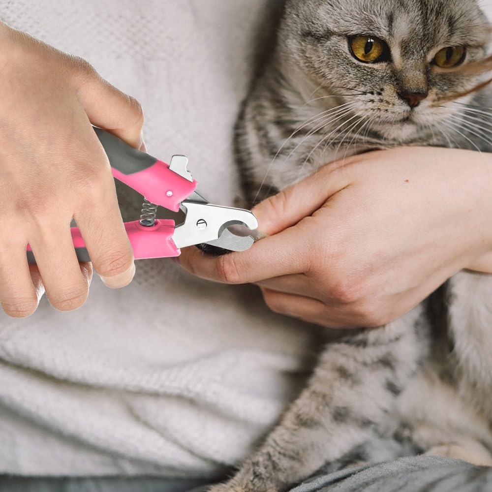 WePet Pet Nail Clippers U07.3, Professional Claw Trimmer, Scissor for Cats, Dogs, Puppies, Kittens, Hamsters, Rabbits and Small Animals, Sharp, Safe, M, Grey/Pink - Image 4