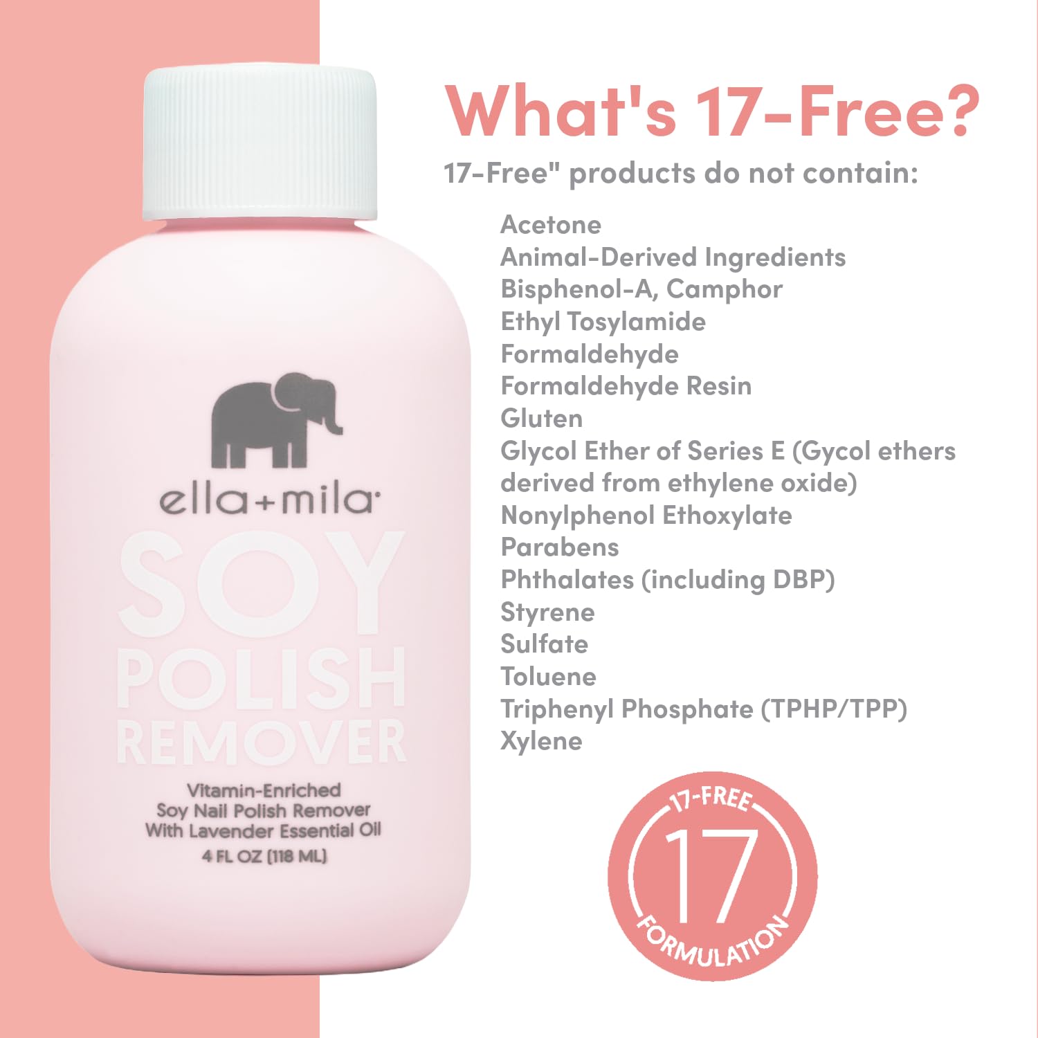 ella+mila Soy Nail Polish Remover Non-Acetone Nail Polish Remover - Non-Toxic Fingernail Polish Remover - Enriched with Lavender Essential Oil & Vitamins A,C & E (4 fl oz) - Image 5
