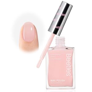 Beetles Nail Polish - Light Pink Natural Nail Polish Natural Nail Concealer Fast Dry Quick Nail Strengthener and Growth Treatment for Thin and Damaged Nails,0.51 FL OZ