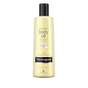 Neutrogena Body Oil Light Sesame Formula, 8.5 fl oz, Fragrance Free Radiant Glow Moisturizer for Dry Skin and Massage Oil with Sesame Oil, Bath & Shower Oil For Smooth and Hydrated Skin