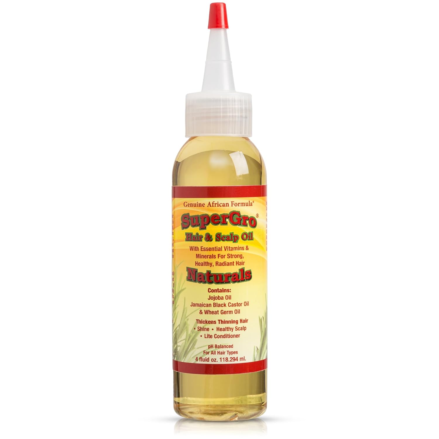 SuperGro Hair & Scalp Oil for Moisturizing, Strengthening, Nourishing, Shinning - Black Castor Light Serum Blend for Dry Scalp and Growth - For Women & Men - Grow, Care Oil 4 oz