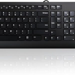 Lenovo 300 USB Combo, Full-Size Wired Keyboard & Mouse, Ergonomic, Left or Right Hand Mouse, Optical Mouse, GX30M39606, Black