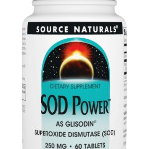 Source Naturals SOD Power As Glisodin Superoxide Dismutase Nutricosmetic Supplement 250mg - 60 Tablets