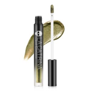 Liquid Glitter Eyeshadow, Olive Green Metallic Eye Shadow for Brown Eyes with Sparkle Metal Finish, for Eyeliner, Lip & Eye Makeup, High Pigment Quick-Drying Silkly Shimmer Eyeshadow, Vegan #08 Green