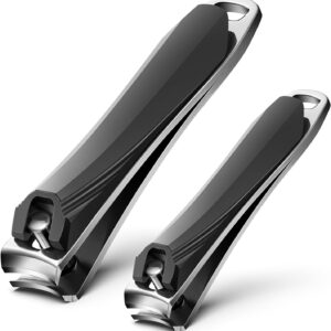 FERYES 2 Pack Nail Clippers - Sharp Nail Trimmers for Men Women Adult, Stainless Steel Fingernail & Toenail Clippers for Thick Nails