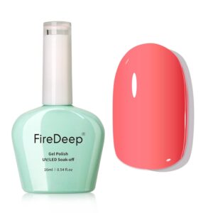 Coral Orange Gel Nail Polish, 0.54 Fl Oz Large Bottle UV/LED Soak Off Coral Pink Gel Polish for Autumn and Winter 1Pcs