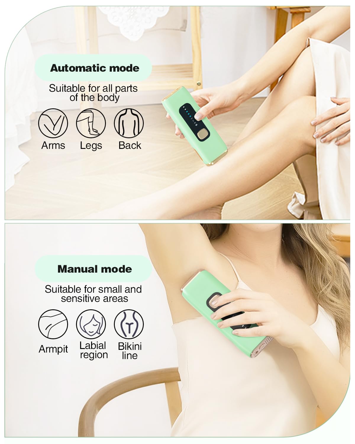 IPL Laser Hair Removal Device for Women Men at Home, Upgraded to 999,900 Flashes Permanent for Facial Legs Arms Bikini Line Whole Body Treatment - Image 5