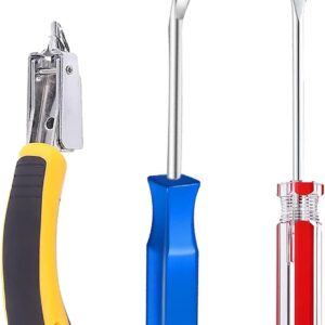 Upholstery and Construction Staple Remover with Tack Puller Tool, Nail Puller, Carpet Remover, for Removing All Kinds of Staples for Furniture, Wooden Case, Carton, Floor, Photo Frame （3pcs）