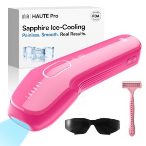 Laser Hair Removal with Ice-Cooling Care for Women and Men, HAUTE Pro Painless at-Home IPL Hair Remover for Coarse Hair in Bikini and All Body Areas, Latest Generation for Effective Results
