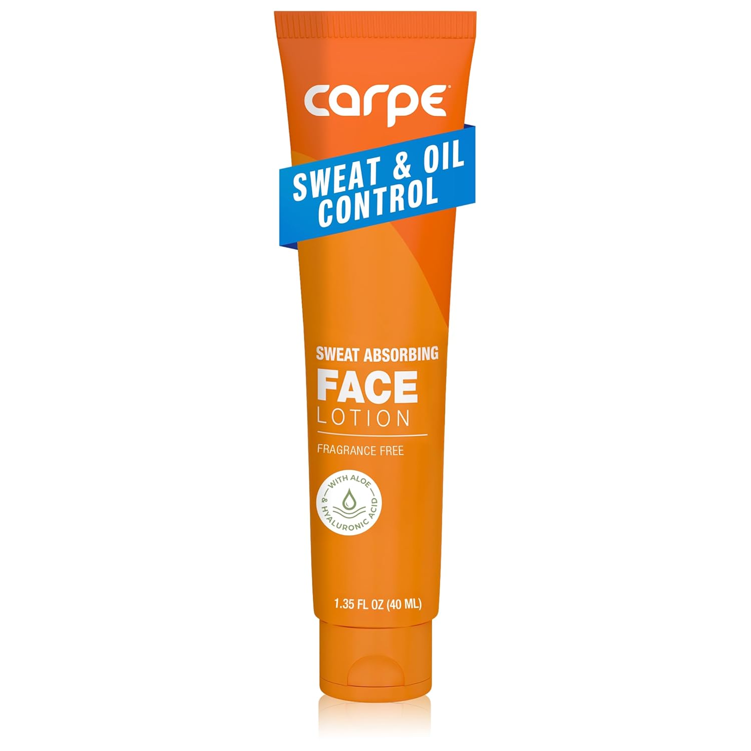 Carpe Sweat Absorbing Face Lotion for Oily Skin Control, Mattifying Face Lotion with Moisturizing Hyaluronic Acid and Squalane, Fragrance Free, 1.35 oz