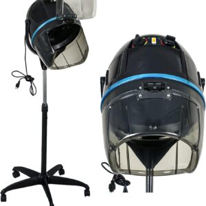1300W Adjustable Hooded Hair Dryer Professional Stand Up Bonnet Hair Dryer Salon Equipment with Rolling Base for Home Hair Drying