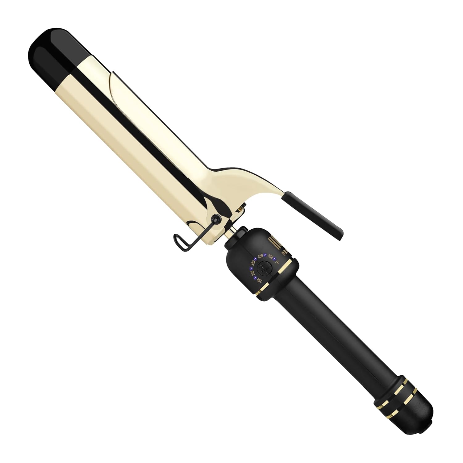 HOT TOOLS 24K Gold Professional 1 1/2" Extended Barrel Curling Iron with Clamp for Loose Curls - 24K Gold Technology for Long-Lasting Results & Longer Barrel for Easy Styling