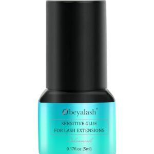 Obeyalash Sensitive Lash Extension Glue - Low Fumes Latex-Free Eyelash Glue for Extensions Strong Hold 1s Eyelash Extension Adhesive Professional Long Lasting 7 Week Lash Adhesive 5ml / 0.17fl.oz