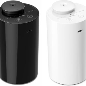 Waterless Diffuser for Essential Oil, Battery Operated Nebulizer, 0.7 Fl.Oz./ 20mL Capacity, Mini Scent Air Machine, 3 Countdown Timers & 3 Mist Levels for Home, Room, Car, Office - AN6 Black+White
