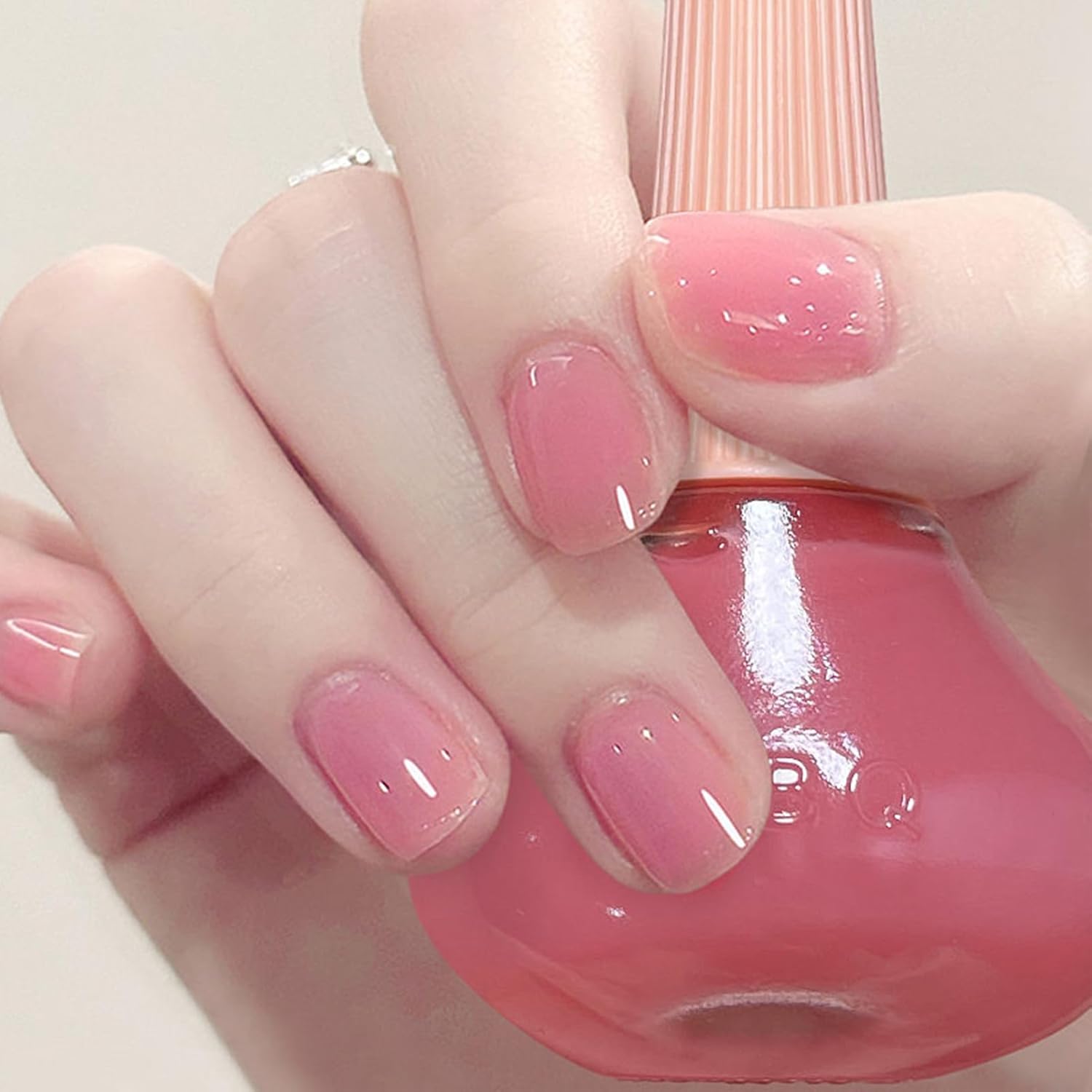Air Dry Clear Pink Nail Polish - Jelly Gel Polish for Long Lasting DIY Manicure, 12ML