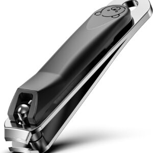 FVION Baby Nail Clippers - Stainless Steel Kids Nail Clippers Trimmer, Small Jaw Children Fingernail Clippers for Toddler, Infant, Babies - Safe Nail Grooming Tool - Black