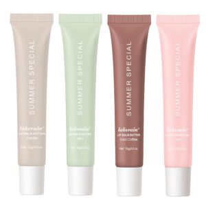 Summer Special Lip Butter Balm - Ultra-Hydrating, Nourishing Lip Care with Natural Ingredients, Shea Butter & Olive Butter, Soothes & Softens Dry Lips (4PCS, 0.5 Fl Oz (Pack of 4))