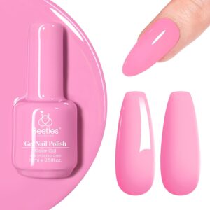 Beetles Pink Gel Nail Polish 15ml Silk Rosettes Nail Art Soak Off Manicure Salon DIY UV Lamp Cured Gift for Women