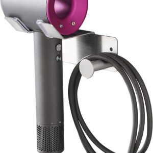 Hair Dryer Holder, Hair Dryer Holder Wall Mounted, Self Adhesive Blow Dryer Holder, Stainless Steel Dyson Hair Dryer Holder, Hairdryer Holder for Bathroom BANJEKT