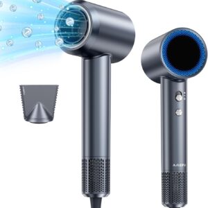 Hair Dryer, 150000 RPM Professional High-Speed Blow Dryer, Negative Ionic Hair Dryer for Fast Drying, Low Noise Thermo-Control HairDryer with Magnetic Nozzle for Home Travel Women Man +
