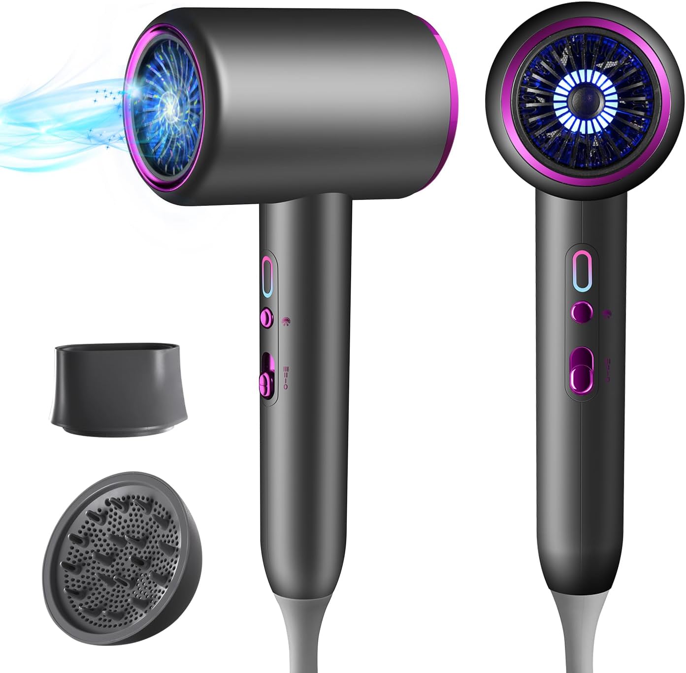 Hair Dryer for Women and Men 1875W Portable Ionic Hairdryer Travel Blow Dryer with Diffuser Nozzle Small Lightweight and Quiet Fast Drying as Salon No Heat Damage