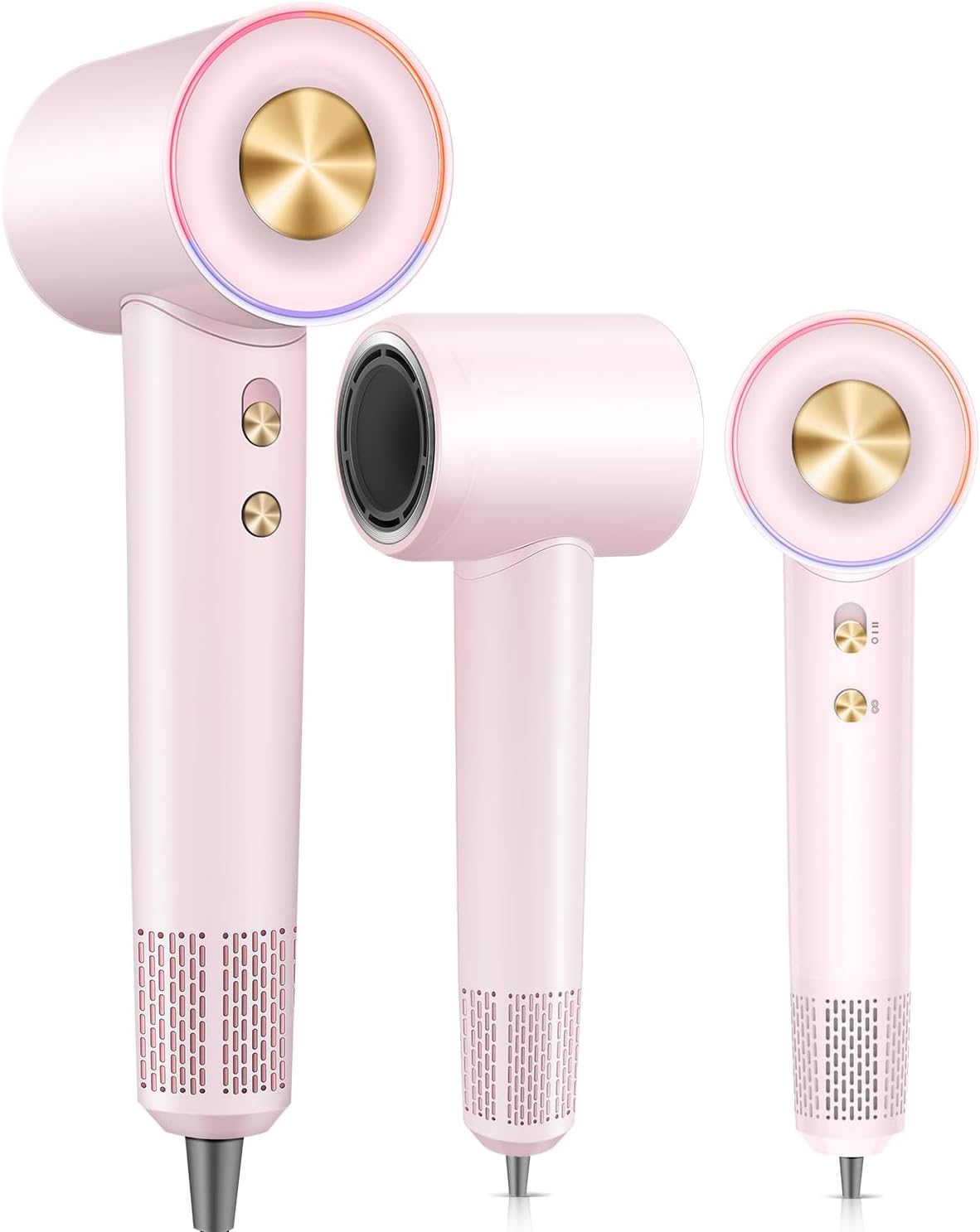Hair Dryer Blow Dryer,180000 RPM High-Speed Brushless Motor 500 Millions Negative Ionic hairdryer for Fast Drying, Quiet Thermo-Control Hair dryers for Women Home Travel Salon (Pink)