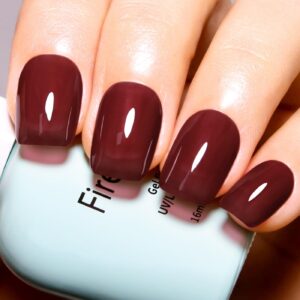Grape Red Gel Nail Polish 16ML Jelly Red Brown Color UV/LED Soak Off Neutral Gel Polish for Winter Spring 1Pcs
